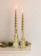Gold Light-up Snowman Taper Holder