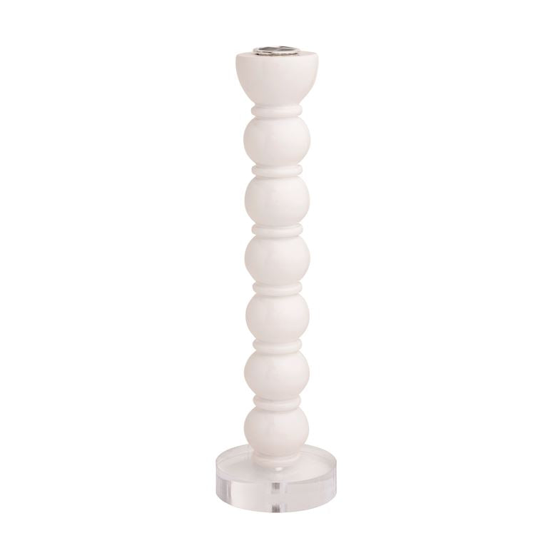 White Resin Taper Holder