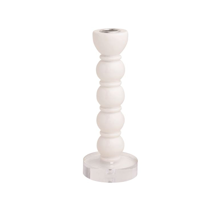 White Resin Taper Holder