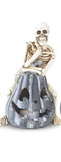 Skeleton on Gray Jack O Lantern