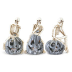 Skeleton on Gray Jack O Lantern
