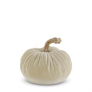 3 Inch Resin Taupe Velvet Pumpkin