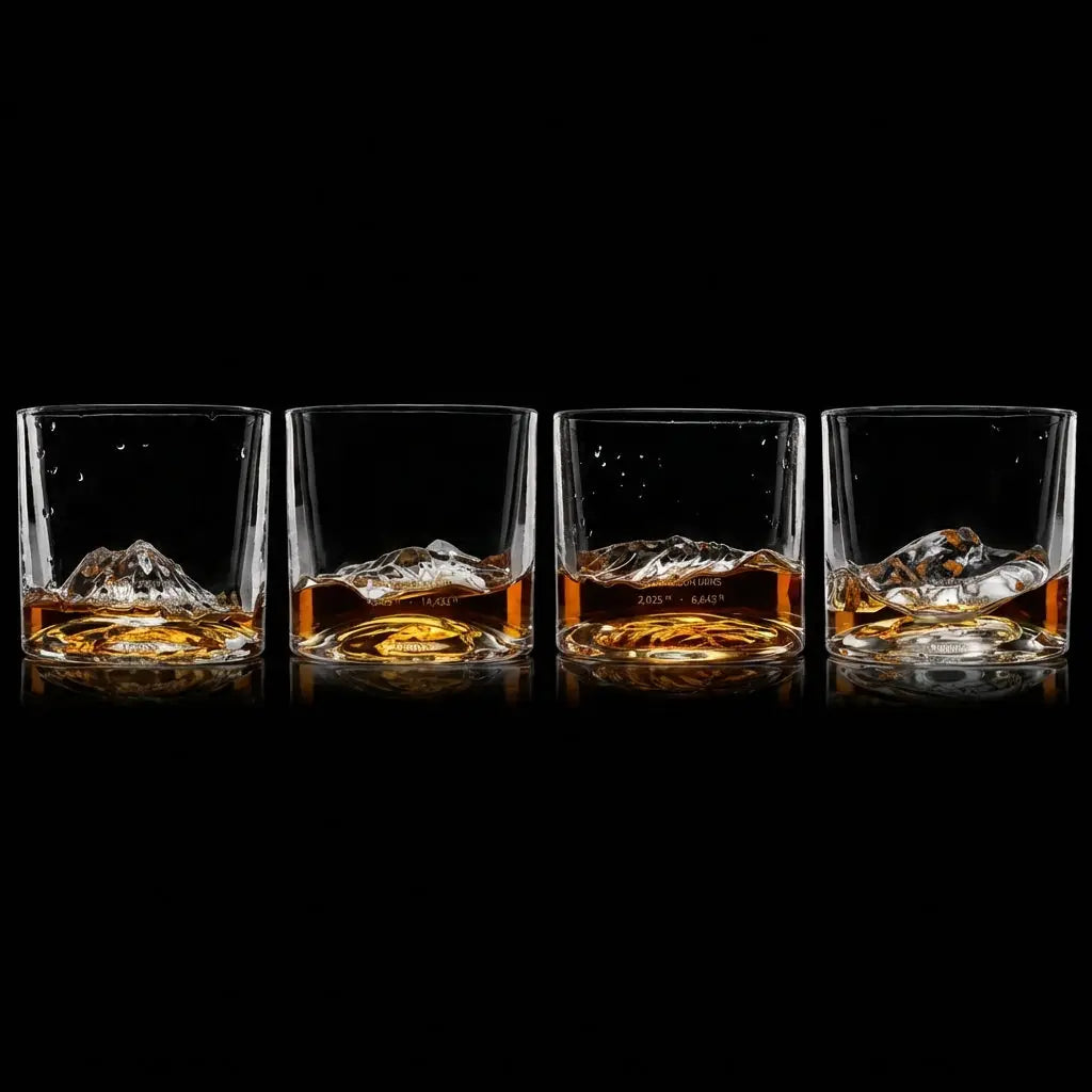 American Peaks Whiskey Glasses Set Of 4