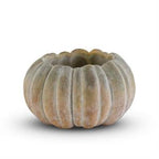 Whitewashed Orange And Green Cement Pumpkin