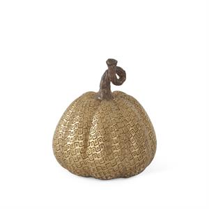 5.25 Inch Gold Maze Embossed Pumpkin