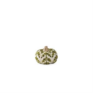 3.5 Inch Cream And Green Knit Pumpkin