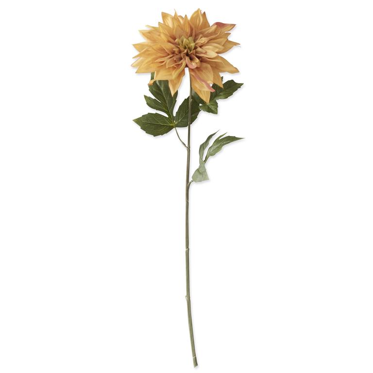 26 Inch Yellow With Pink Dahlia Stem