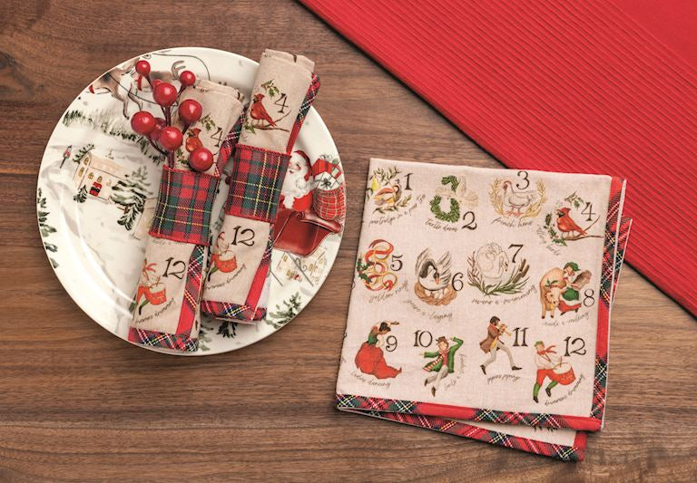 12 Days Of Christmas Dinner Napkin