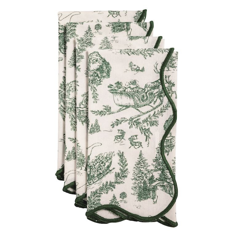 Green Toile Cloth Napkin