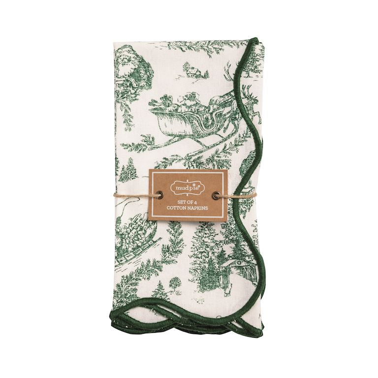 Green Toile Cloth Napkin