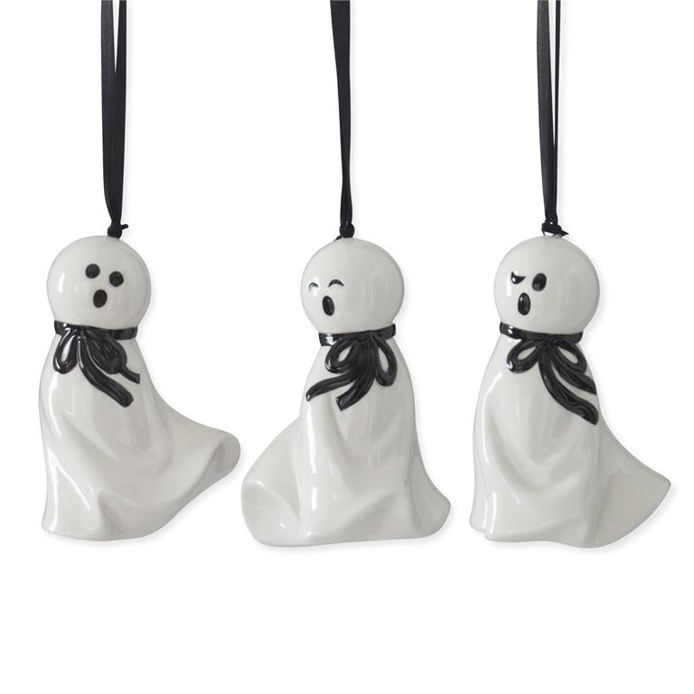 White Ceramic Ghost Ornament