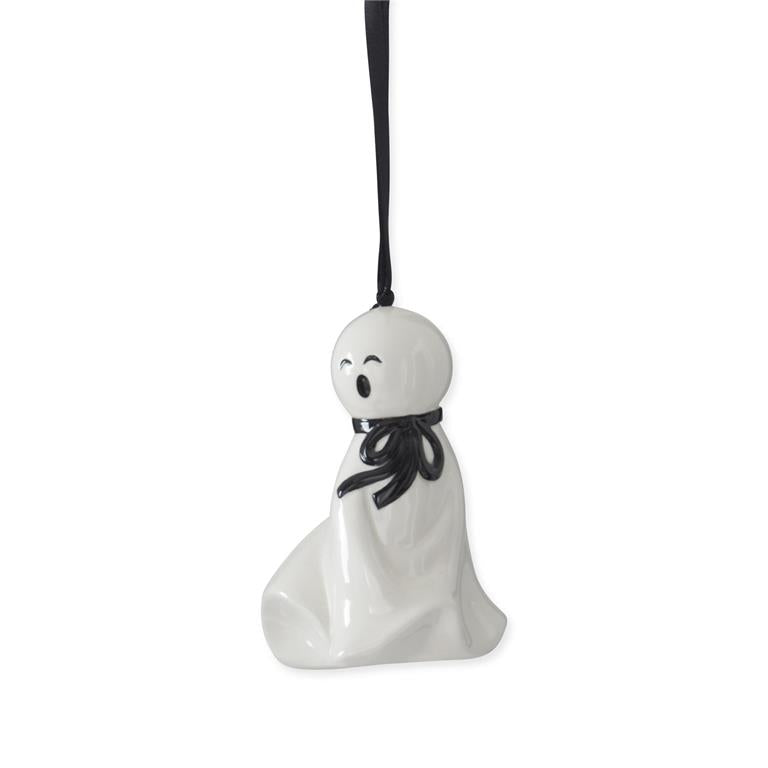 White Ceramic Ghost Ornament