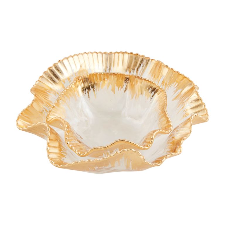 Gold Edge Ruffle Bowl