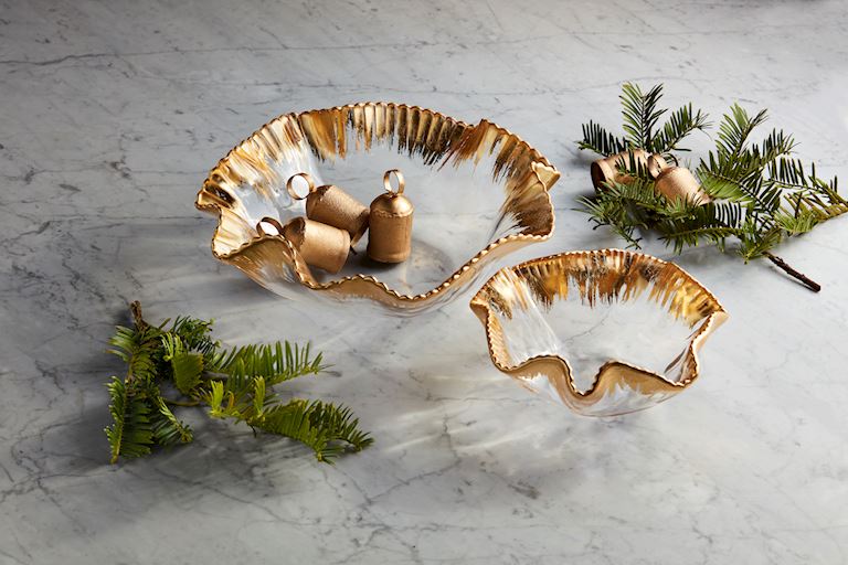 Gold Edge Ruffle Bowl