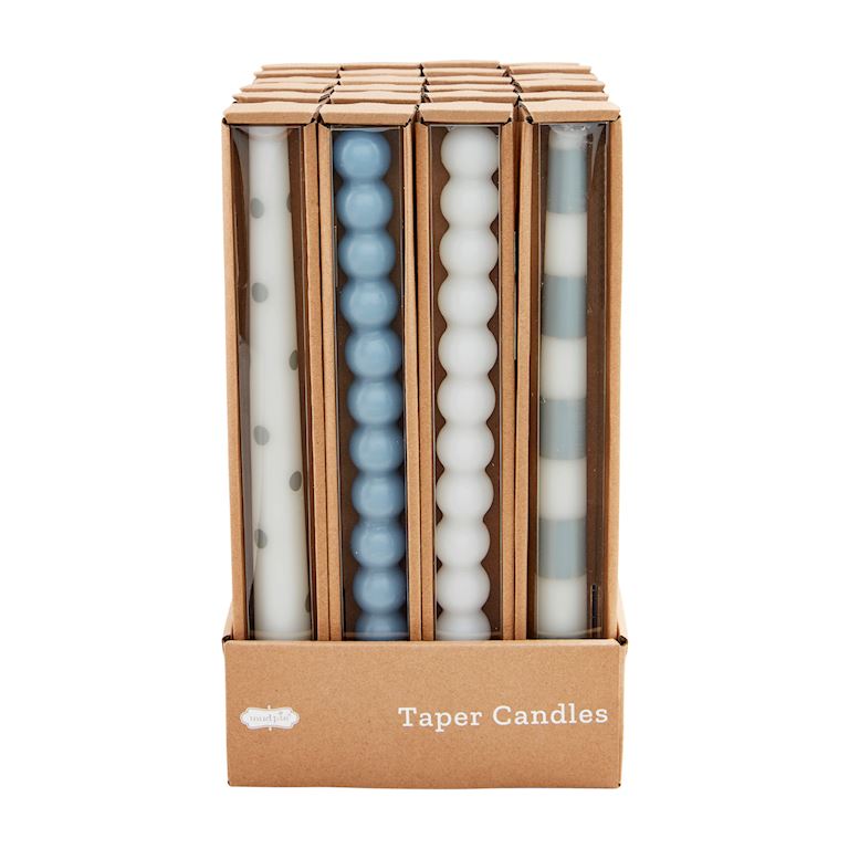 Blue And White Taper Candle