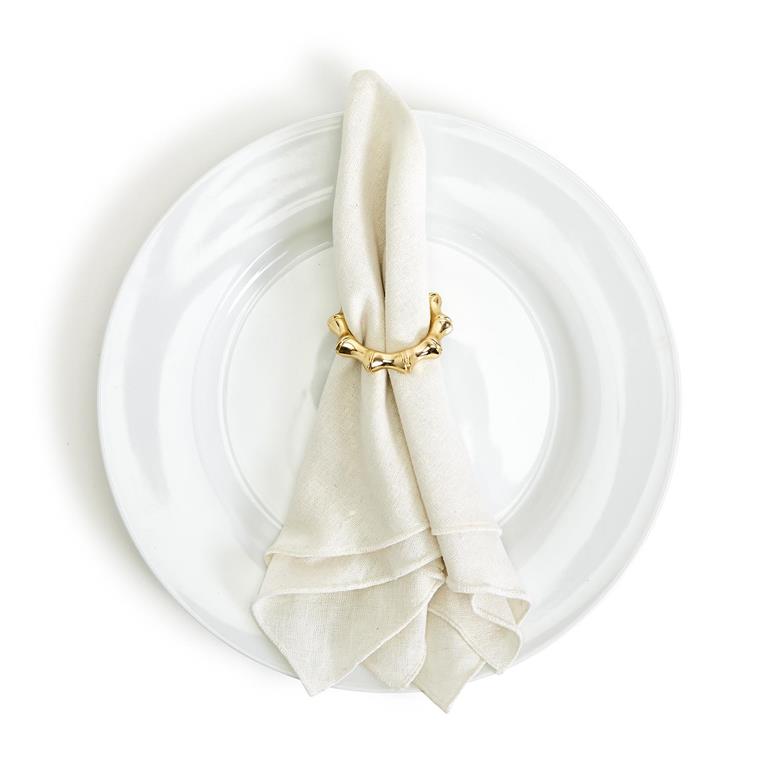 Golden Bamboo Napkin Ring Set Of 4