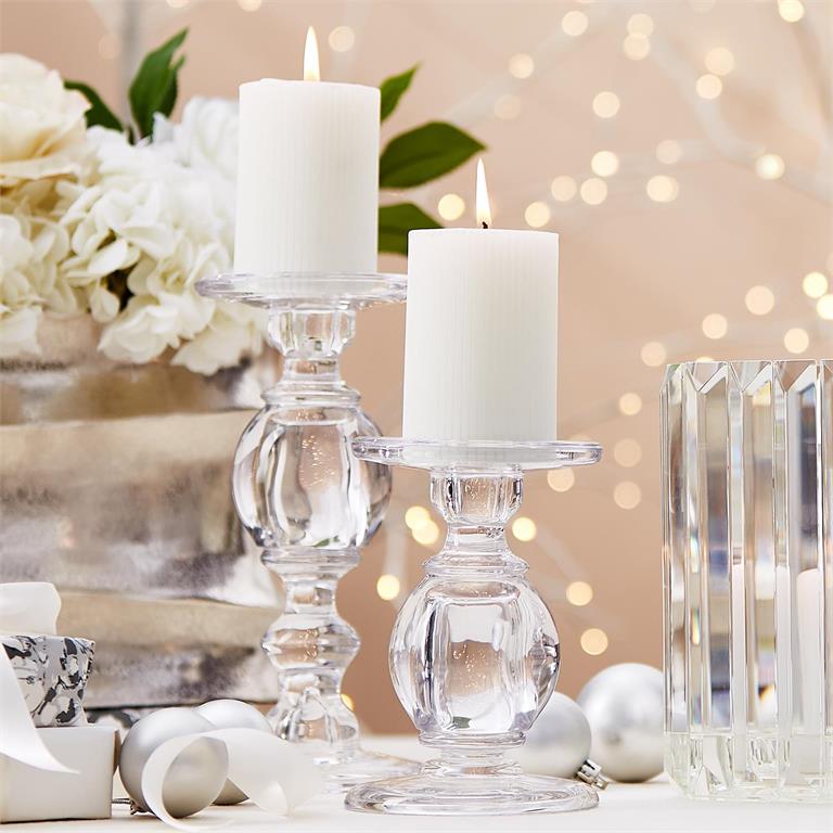 Glass Pedestal Candleholder