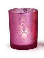 Palm Silhouette Candleholder Pink