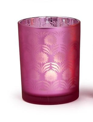 Palm Silhouette Candleholder Pink