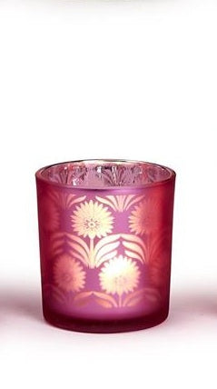 Palm Silhouette Candleholder Pink