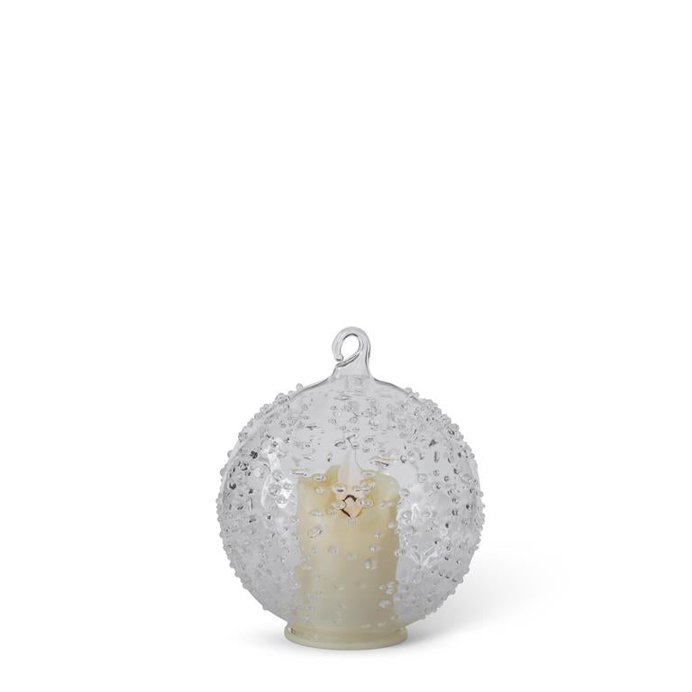 3.75 Inch LED Clear Glass Ornament