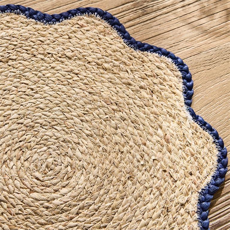 Set of 4 Handwoven Scalloped Edge Placemats - Seagrass