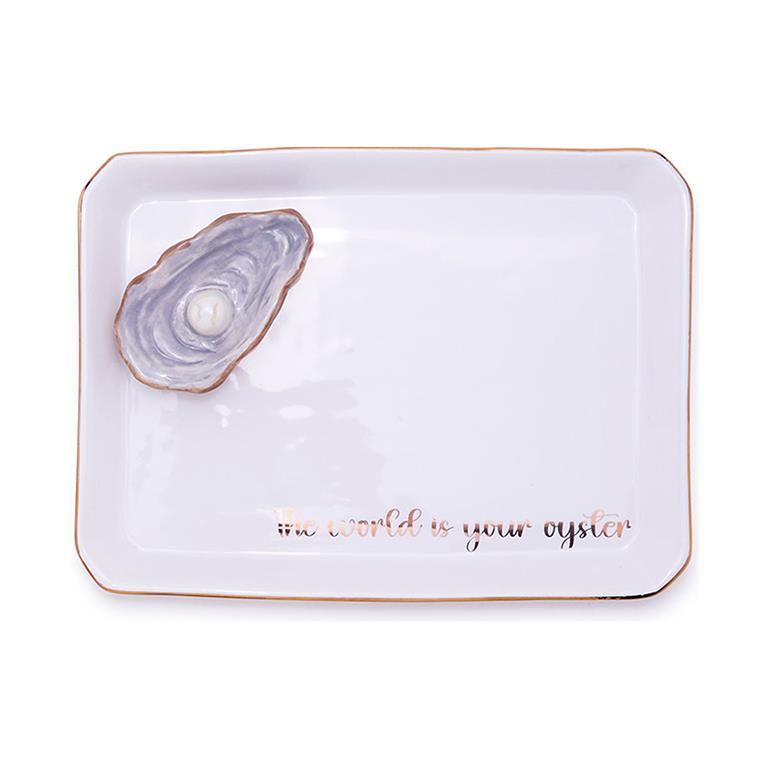 Oyster Icon Trinket Tray With Saying