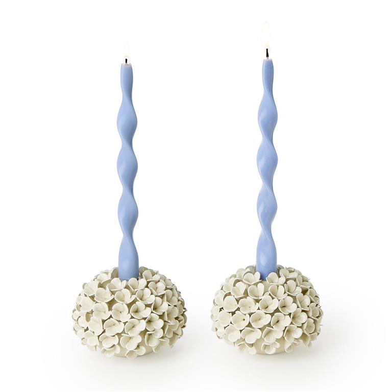 White Hydrangea Flower Candleholder