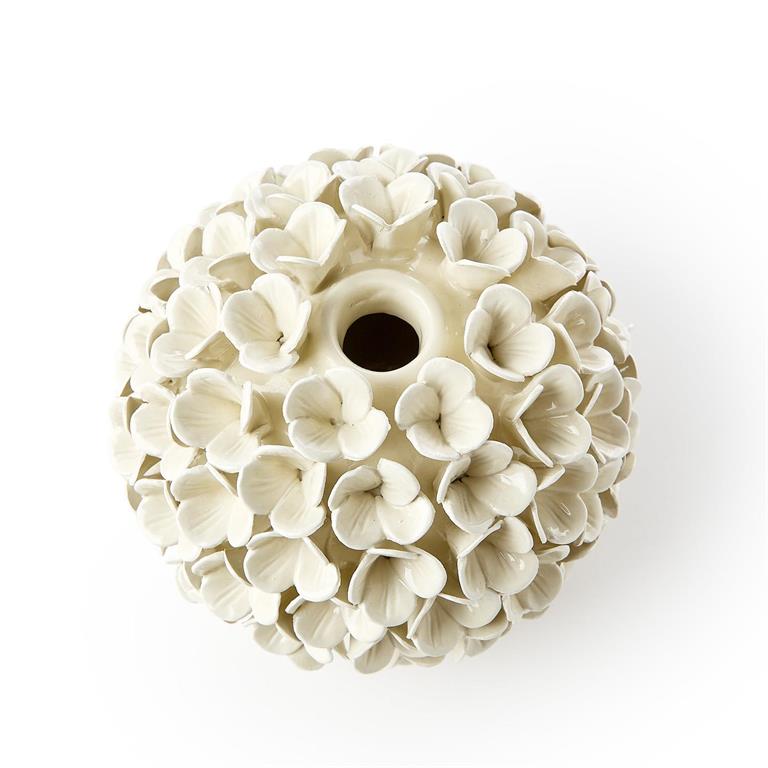 White Hydrangea Flower Candleholder