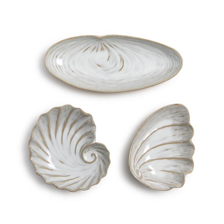 Artisanal Reactive Glaze Shell Tidbit Dish/Tray