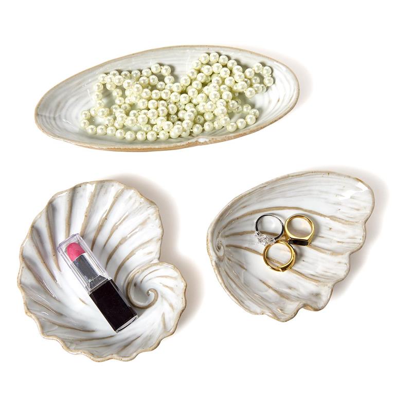 Artisanal Reactive Glaze Shell Tidbit Dish/Tray