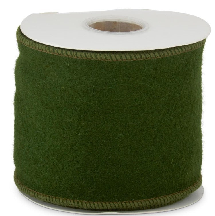 4 Inch Green Wired Ribbon