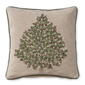 20 Inch Tan Christmas Tree Pillow
