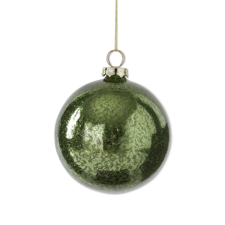 4 Inch Green Glass Ornament