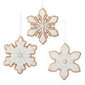 6 Inch White Glittered Snowflake Ornament