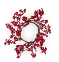 11.5 Inch Red Berry Candle Ring
