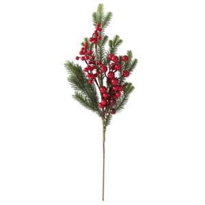 22 Inch Pine And Red Berry Stem