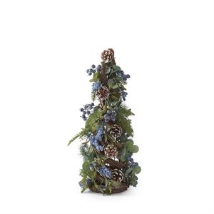 Pine And Blue Berry With Pinecone Tree