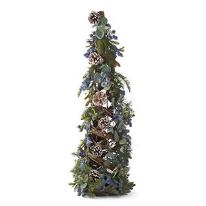 Pine And Blue Berry With Pinecone Tree