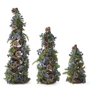 Pine And Blue Berry With Pinecone Tree