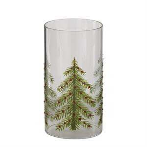 Jeweled Tree Glass Cylinder Candle Slip