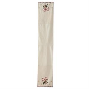 72 Inch Cream And Gold Candy Cane Table runner