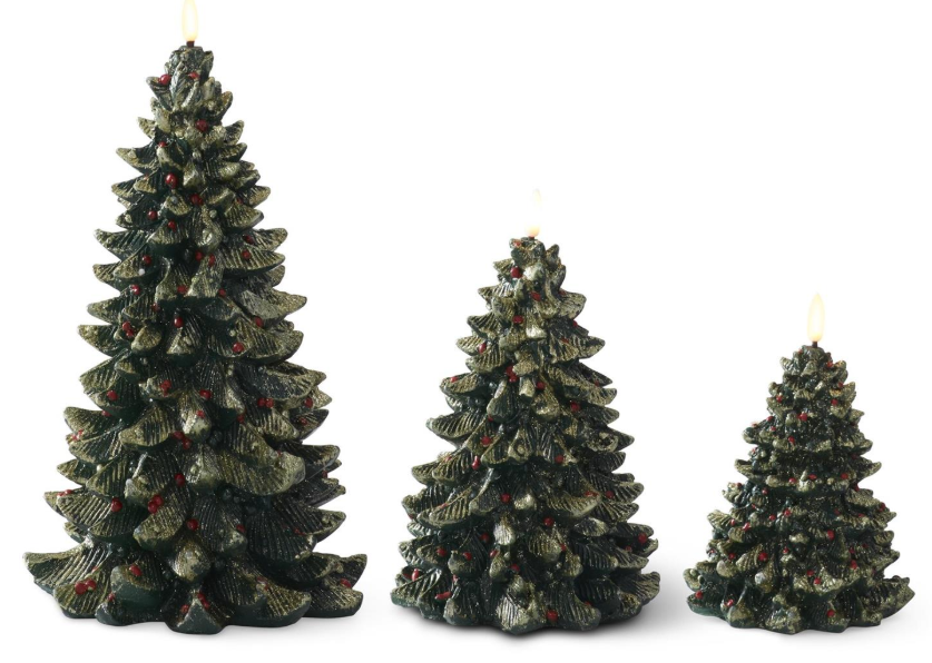 Gold Glittered Green Resin Tree