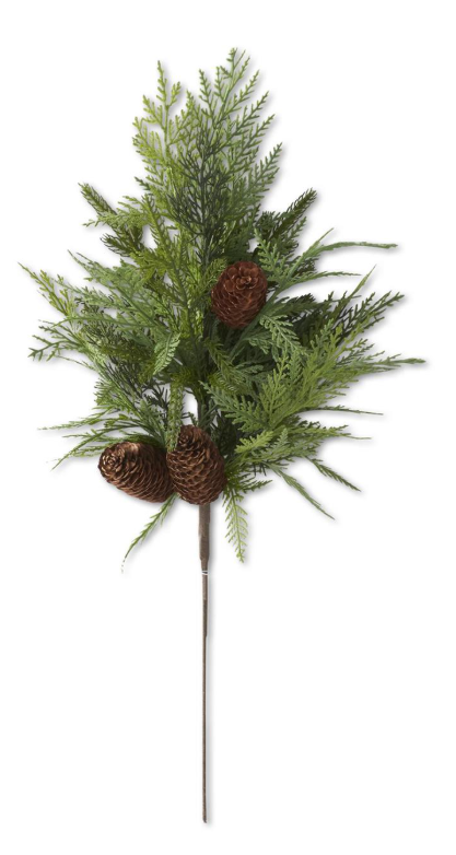 23 Inch Mixed Pine Stem With Pinecones