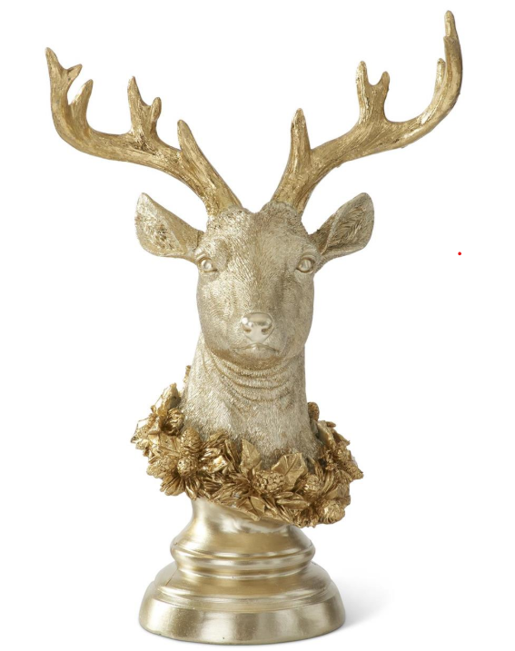 11.75 Inc Gold Deer Bust