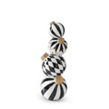 15.75 Inch Black And White Stacked Ornaments