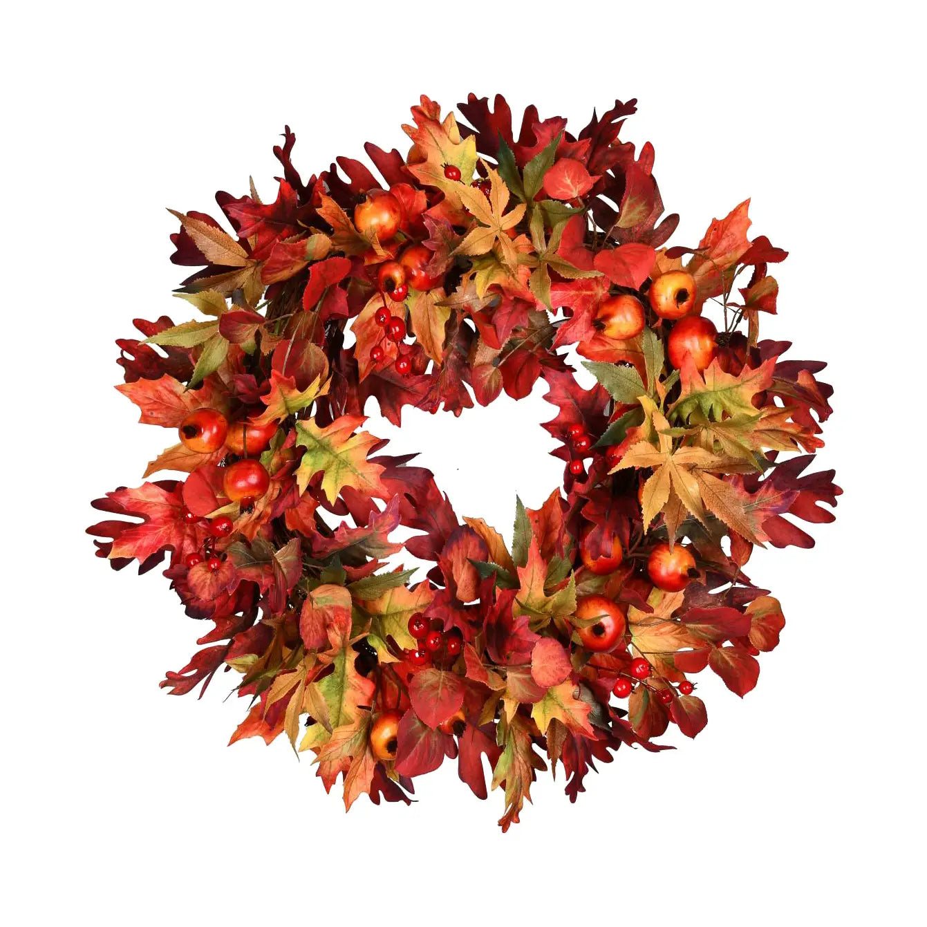 Fall Leaf And Pomegranate Berry Wreath