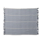 60" x 50" Woven Blue Stripe Throw