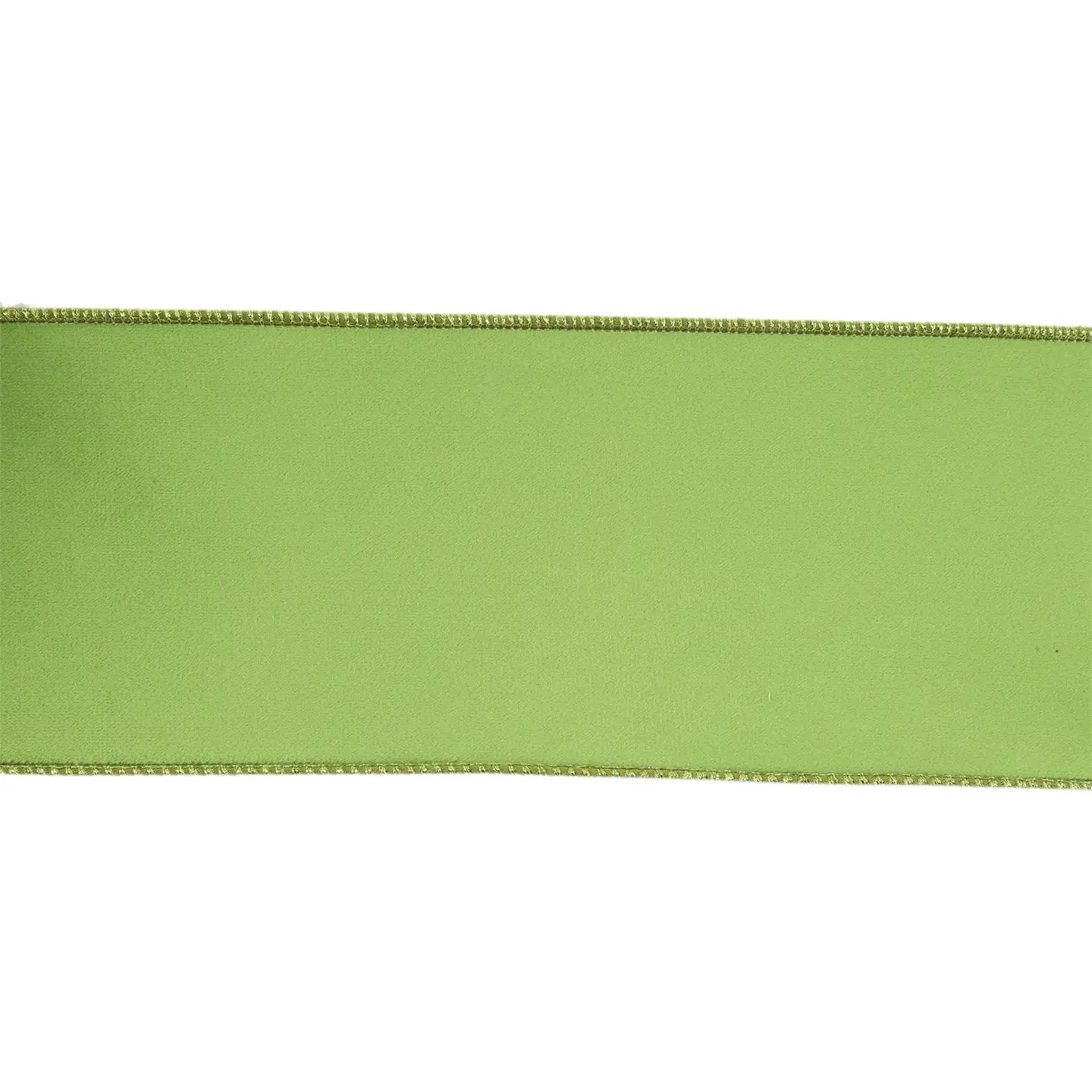 4" Reversible Classic Velvet Wired Ribbon | Lime/Lime | 10 Yard Roll
