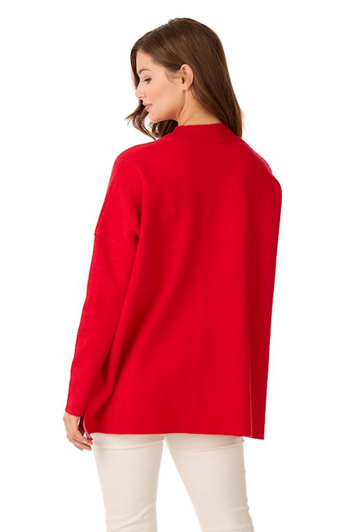 Red Holiday Jacquard Sweater One Size